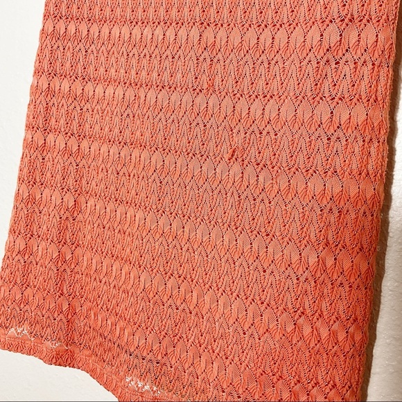 Abercrombie & Fitch Lace Crochet Mini Dress in Coral - Size Small - Picture 3 of 7